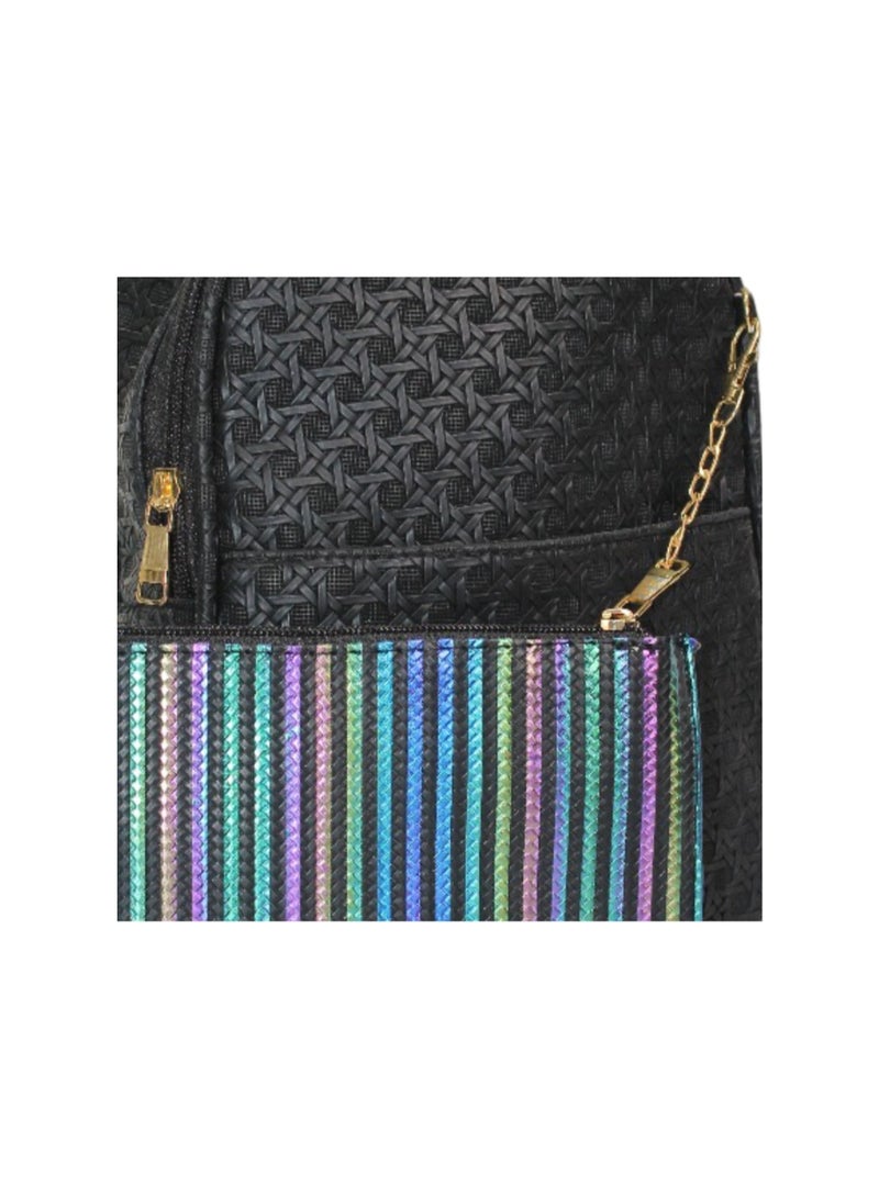 فانسي حقيبة ظهر للبنات من قطعتين - أسود - Image 3